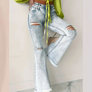 Women's High-Waisted Flare <b>Pants</b> Latest Style Breathable and Adjustable for Winter Customizable Logo Design - Product Image 4