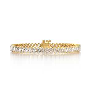 10K <b>Solid</b> <b>Gold</b> Rhodium Plated IGI Certified Lab Grown Diamond Emerald Cut Tennis Bracelet 5.50 CTW Luxury Jewelry Unisex Party - Product Image 1