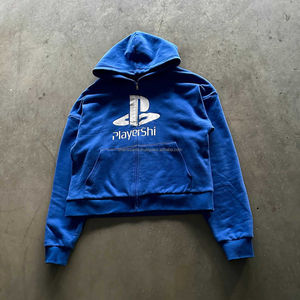 OEM personalizado lavado de piedra DTG impresión gráfica Vintage desgastado cremallera hasta sudaderas con capucha para hombre Zip up ácido lavado Sudadera con capucha - Product Image 1