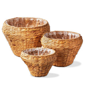 Pot de fleurs en jacinthe d'eau tissé, vente en gros, porte-plantes, jardinières pour la décoration de la maison et du jardin - Product Image 1