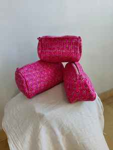 Set Of 3 Cotton Quilted Makeup <b>Bag</b> & Organizer Cotton <b>Toiletry</b> Case <b>Travel</b> <b>Bag</b> floral Print Makeup <b>Bag</b> <b>Toiletries</b> Organizer <b>Bag</b> - Product Image 5