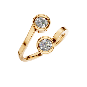 Bague en or 14 carats à double broche en diamant cultivé en laboratoire Design minimaliste moderne Certifié IGI Bijoux fins pour femmes Luxe Fabriqué en Inde - Product Image 6