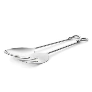 Ensemble de couverts en métal à long manche, ensemble de service pour bar à salades, ensemble de couverts pour servir la salade avec manche martelé antique - Product Image 2