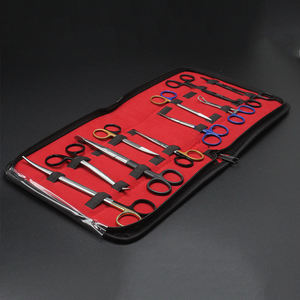 Juego de instrumentos quirúrgicos reutilizables manuales profesionales de acero inoxidable de 10 piezas con mango de color que incluye Kit de tijeras hemostáticas - Product Image 1