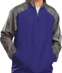 Veste de baseball d'hiver 1/4 zip, manches longues, séchage rapide, polyester écologique, logo personnalisé sur le devant, vêtements de sport pour adultes - Product Image 6