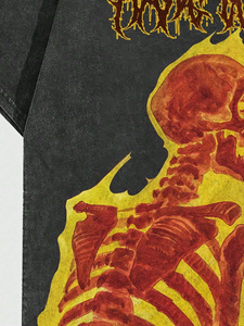 เสื้อยืดผ้าฝ้ายแท้ฟอกสี230กรัมสไตล์วินเทจทรงหลวมใส่ได้ทั้งชายและหญิงเสื้อยืดฟิตเนสสไตล์ทางการ - Product Image 4