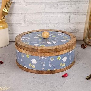 Caja de Almacenamiento para Chapati y Roti de Madera Natural con Tapa Abatible, Diseño Moderno Hecho a Mano para Cocina Diaria, Conserva la Frescura - Product Image 1