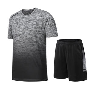 Ensembles courts de vêtements de sport pour hommes avec logo personnalisé 2025 Chemise de jogging deux pièces pour les entraînements d'été Ensemble de t-shirts d'été avec logo personnalisé pour hommes - Product Image 5