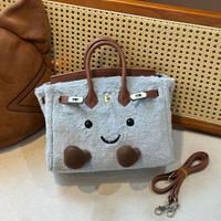 Sac fourre-tout en toile tendance 2026 pour femme, motif dessin animé adorable, sac à bandoulière souple et mignon pour usage quotidien, vente en gros