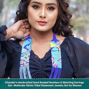 Handcrafted Multicolor Peacock Beaded Bohemian Necklace for Women Party Ethnic Tribal Statement Jewelry Imitation Pearls Made - Product Image 6