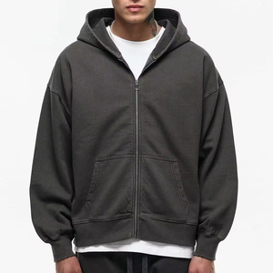 Men's Custom Logo Oversized Fleece <b>Full</b> <b>Zip</b> <b>up</b> Hoodies Vintage Printing Heavyweight French Terry Streetwear Zipper <b>Zip</b> <b>up</b> <b>Hoodie</b> - Product Image 4