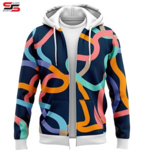 Nouvel arrivage Sweat à capuche avec fermeture éclair et sublimation Impression 3D poids lourd personnalisé Sweat à capuche uni surdimensionné avec fermeture éclair pour hommes - Product Image 5