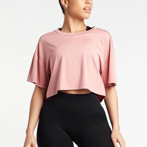 2025 été arrivée élégant femmes léger recadrée T-Shirt respirant noir couleur goutte épaule haut court - Product Image 5