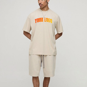 New Design <b>Men</b> 2 pcs t-Shirt and <b>Shorts</b> Sets sumer Casual wear 100% cotton custom embroidered logo comfortable <b>mens</b> <b>shorts</b> set - Product Image 4