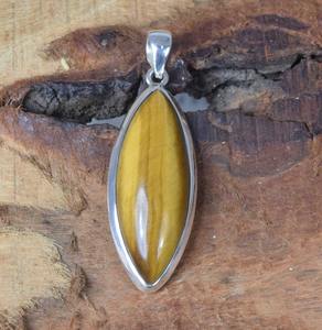 Colgante de plata estilo bohemio hecho a mano, joyería de plata de ley 925, colgante de tendencia de piedras preciosas de ojo de tigre, joyería para regalo de mujer - Product Image 4