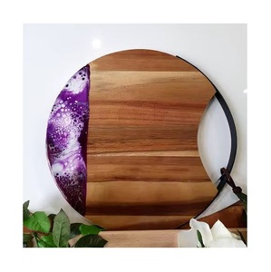 Resin chopping board with ocean tone resin pattern handmade for professional <b>chefs</b> and home kitchens serving multiple <b>dishes</b> - Product Image 3