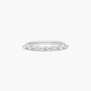 Delicate Marquise Shape Diamond <b>Dainty</b> Band <b>Ring</b> in 10K Yellow Gold Elegant and Modern Design for Daily Wear Gift For Woman - Product Image 4
