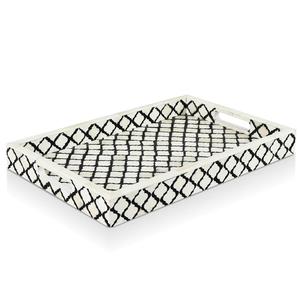 Bandeja de incrustaciones de hueso decorativa pulida hecha a mano Accesorio decorativo de bandeja de hueso único - Product Image 3