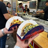 Support à tacos en papier imprimé écologique, résistant à la graisse, pour plats à emporter, boîte alimentaire jetable, conteneur d'emballage pour tacos, vente en gros