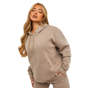 Sweat à capuche en polaire surdimensionné personnalisé pour femmes, pull décontracté à manches longues, sweat-shirt doux pour l'hiver Streetwear, tenue confortable à capuche - Product Image 1