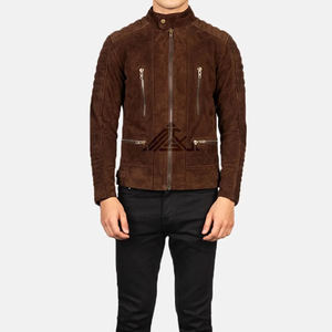 Chaqueta de cuero de diseño personalizado para hombre con cuello interior de espacio de marca y manga para etiquetas de ropa superior - Product Image 3