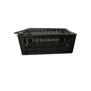 Panier de ferme en plastique PP de forme rectangulaire, panier agricole, poignée en métal robuste, origine Vietnam, noir - Product Image 2