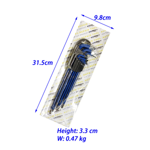 Jeu de clés Allen hexagonales magnétiques extra longues TAIWAN CALIBRE 9 pièces de 1,5 à 10 mm - Product Image 6