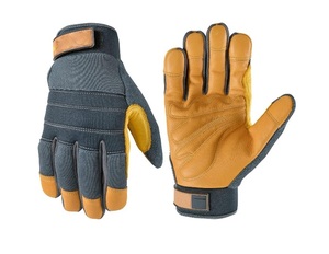 Guantes DE TRABAJO híbridos de piel de vaca de primera calidad para hombre, guantes de seguridad resistentes al agua para construcción, soldadura y protección industrial - Product Image 1