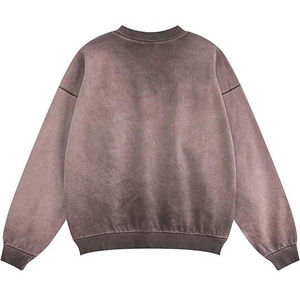 Sweat-shirts décontractés OEM Basics d'hiver à boutons, délavés à l'acide, couleur unie, coupe oversize à épaules tombantes, style streetwear - Product Image 2