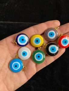 Amulette en verre bleu turc en forme de cœur rond, pendentif de protection, souvenir, cadeau, vente en gros, lot en vrac pour breloques de sac - Product Image 6