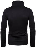 Pull col roulé élégant pour homme, coupe ajustée, manches longues, tricoté, respirant, infroissable, élégant, doux, en nylon/coton