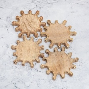 Posavasos de madera duraderos, posavasos artesanales rústicos para mesa de comedor, café, té, cerveza, hogar, cocina, Bar, Moderno - Product Image 3