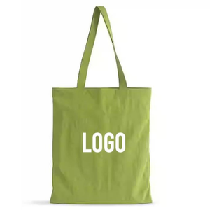 Bolsa de Mano Grande de Lona de Algodón Orgánico, Reutilizable, Ecológica, con Asas Largas, Bolsillo con Cremallera, Logotipo Personalizado, para Compras, Playa, Viajes - Product Image 1