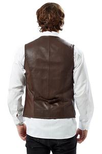 Gilet en cuir noir de haute qualité pour hommes, vêtements d'extérieur d'hiver respirants avec gilets dernier cri - Product Image 5