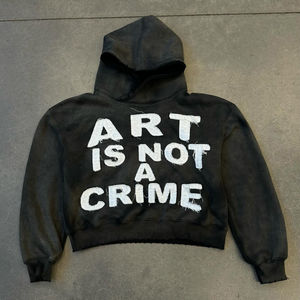 OEM High Quality <b>Y2K</b> <b>Streetwear</b> Hoodie Custom Logo Embroidered Patch Acid Vintage Washed Pullover 100% Cotton - Product Image 1