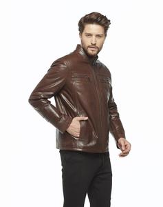 Chaqueta de Cuero Clásica para Hombre, Nuevo Diseño, Cómoda, Delgada, de Cuero Suave, en Talla Grande, Transpirable, para Invierno - Product Image 2
