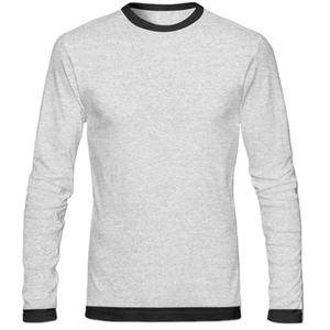2025 conception populaire à manches longues hommes t-shirts 270gsm 100% coton T-Shirt pour hommes Overs blanc plaine noir hommes T-Shirt - Product Image 5