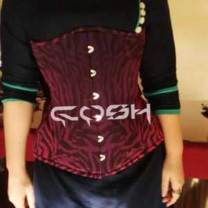 Corset imprimé zèbre multicolore avec fermeture à boucle avant - Product Image 4