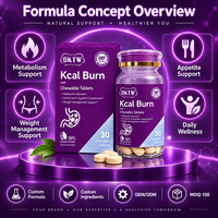 OKTW Kcal Burn Comprimés à croquer Stimulant métabolique Suppression de l'appétit Gestion du poids Complément alimentaire Marque privée