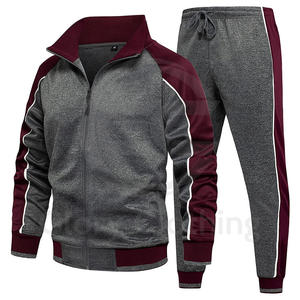 Survêtement homme en coton et polyester, créez votre propre survêtement homme, haut à fermeture éclair, survêtement de jogging pour homme, ensemble 2 pièces - Product Image 1