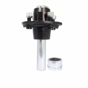 Paquete de 2 husillos redondos BT8 y 4 en 4 "Bolt Idler 1" Hub Trailer Axle Kit 2000 Lbs - Product Image 2