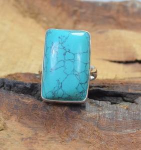 ของขวัญสำหรับ925เทอร์ควอยซ์ของเธอแหวนเงินสเตอร์ลิงเครื่องประดับหรูหราแหวนพลอยเทอร์ควอยซ์สีฟ้าสำหรับเดือนธันวาคม - Product Image 4