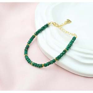18K Gold Filled Emerald Corundum Heart-Shaped <b>Bracelet</b> - Product Image 4