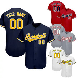 Maillot de Baseball Dégradé Respirant Unisexe Tops Tendance Sportswear-Vente en Gros de Maillots de Baseball de Couleur Unie pour Adultes - Product Image 1