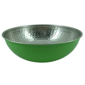 Set of 2 Medium Size Metal Serving Salad Bowl Nickel With <b>Purple</b> Color Iron Bowl for Tabletop <b>Decorations</b> - Product Image 2