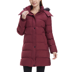 Chaqueta larga acolchada con estampado OEM para mujer, abrigo largo con capucha de burbujas, forro de poliéster, abrigo largo estampado, ropa de abrigo de moda - Product Image 3