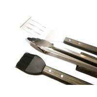 Ensemble d'outils de barbecue durables en acier inoxydable SS430 non revêtu, 3-5 pièces, avec brosse en bois et brosse à couteau, fabriqué en Chine