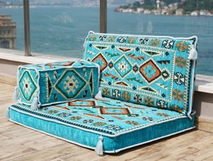 Asientos de suelo árabe Sofá de suelo árabe Piso de asiento Árabe | 190*70cm Juego de fundas en blanco de 4 piezas - Product Image 4