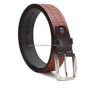 Various Design Hand Embossed Tooling Design Western Pattern Cowboy <b>Belt</b> Full Grain Genuine Western <b>Leather</b> Tooling <b>Belt</b> - Product Image 2