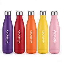 Bouteille d'eau thermique de 500 ml en acier inoxydable, gourde isotherme avec bouchon à vis pour les voyages en plein air et l'usage quotidien
